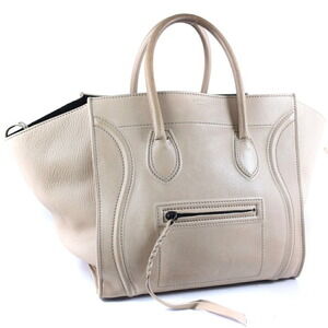 Celine Luggage Phantom Handbag Beige Tan Calfskin Leather